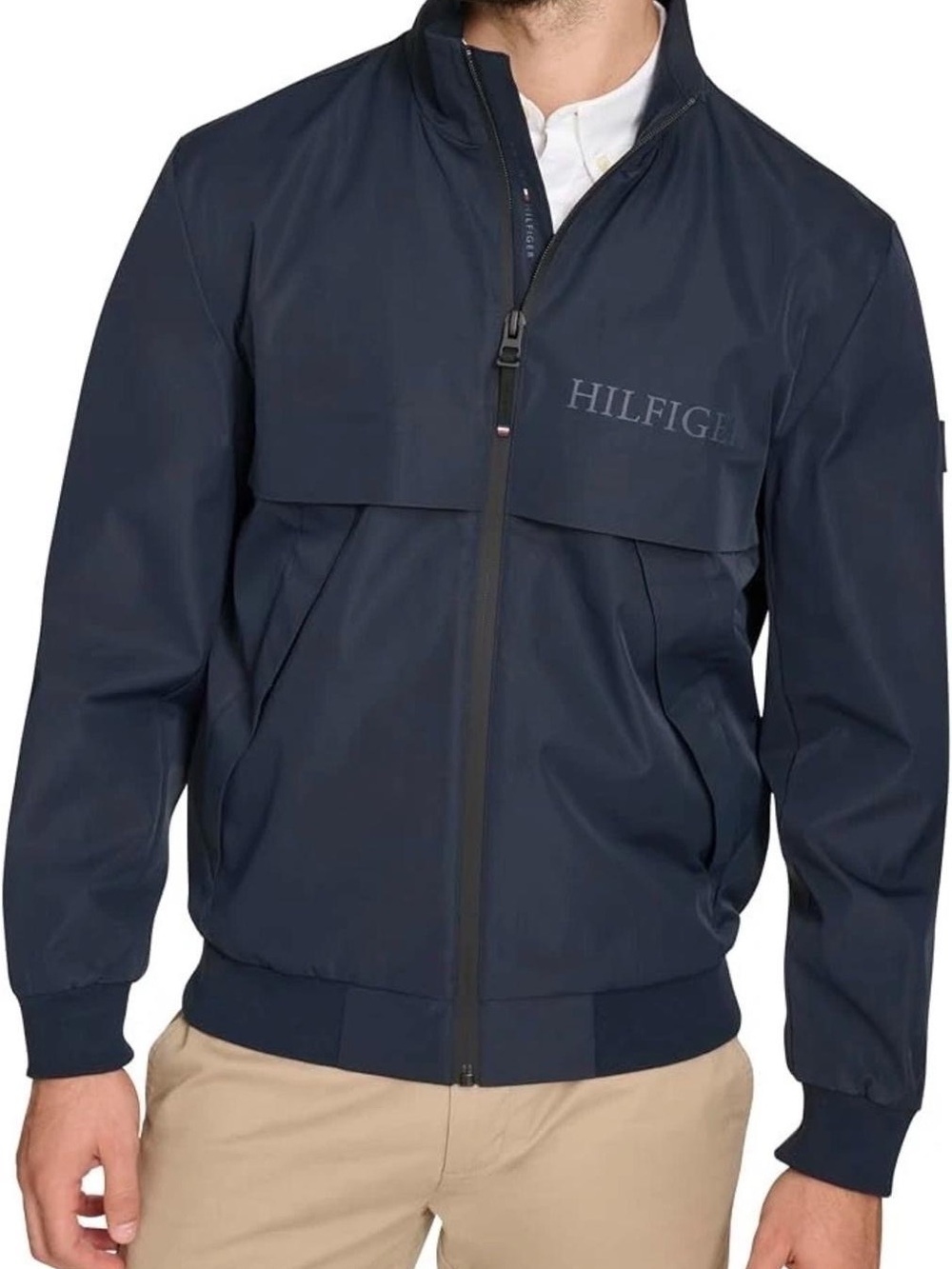 Tommy Hilfiger Navy Zip-Front Windbreaker Jacket
